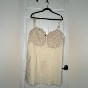 PrettyLittleThing Cream Crochet Mini Dress